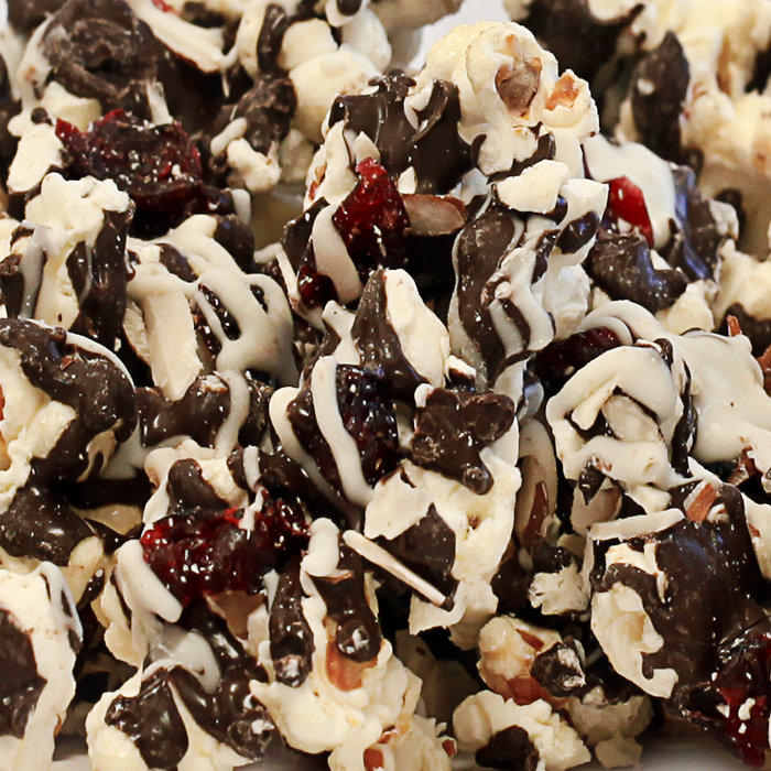 Chocolate Cranberry Almond Popcorn